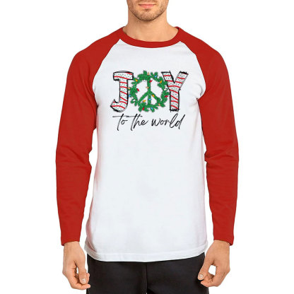 Joy To The World Christmas Christian Raglan Long Sleeve T-Shirt