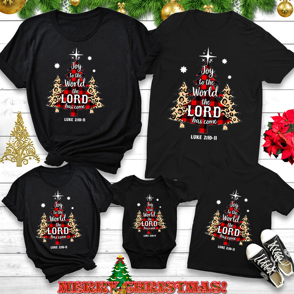 Joy To The World The Lord Has Come Christian Christmas Family Matching Shirts