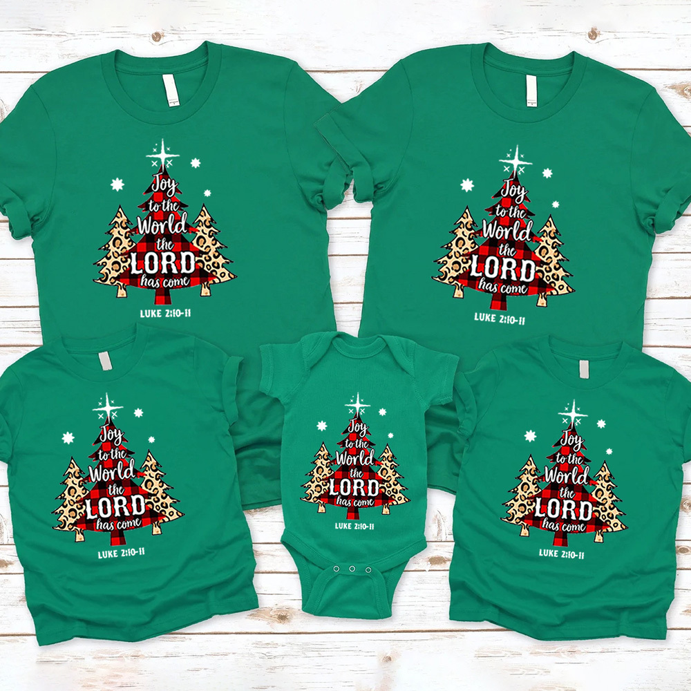 Joy To The World The Lord Has Come Christian Christmas Family Matching Shirts