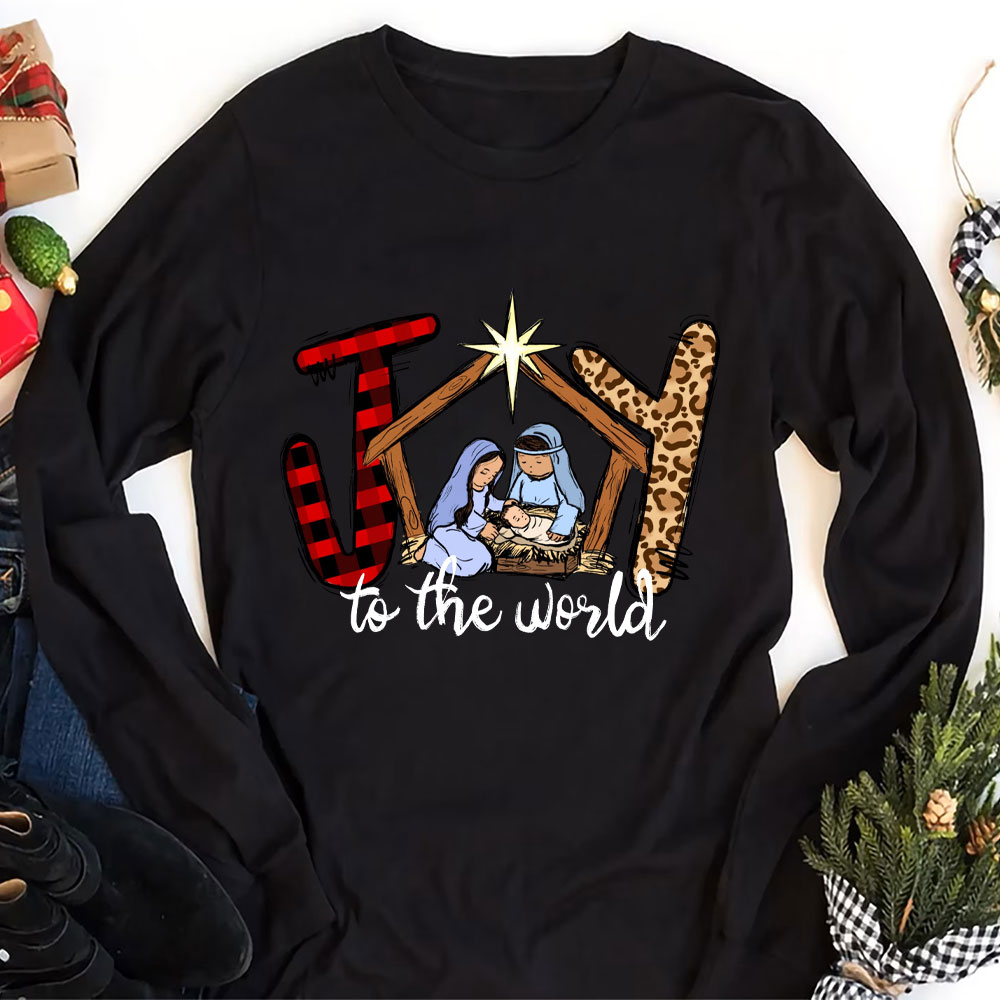 Joy To The World Christian Christmas Long Sleeve Tee