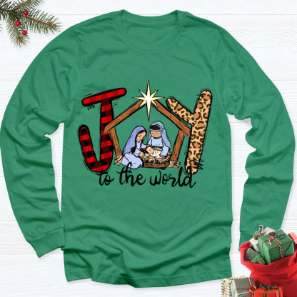 Joy To The World Christian Christmas Long Sleeve Tee