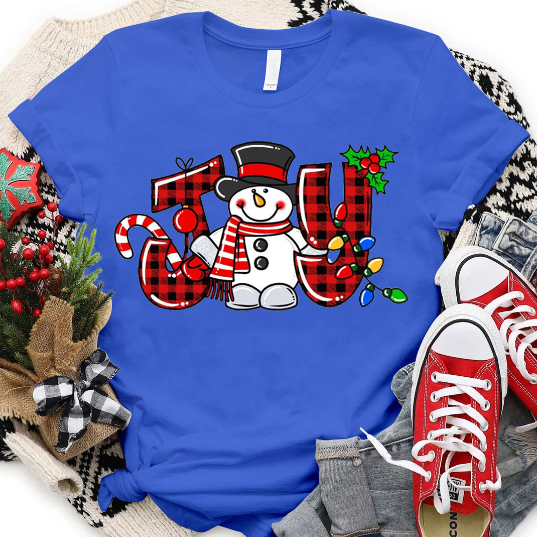 Joyful Snowman Christmas Christian T-Shirt