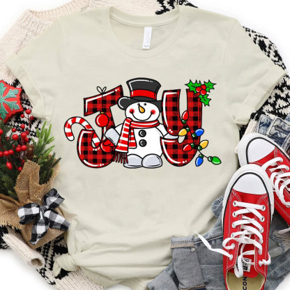 Joyful Snowman Christmas Christian T-Shirt