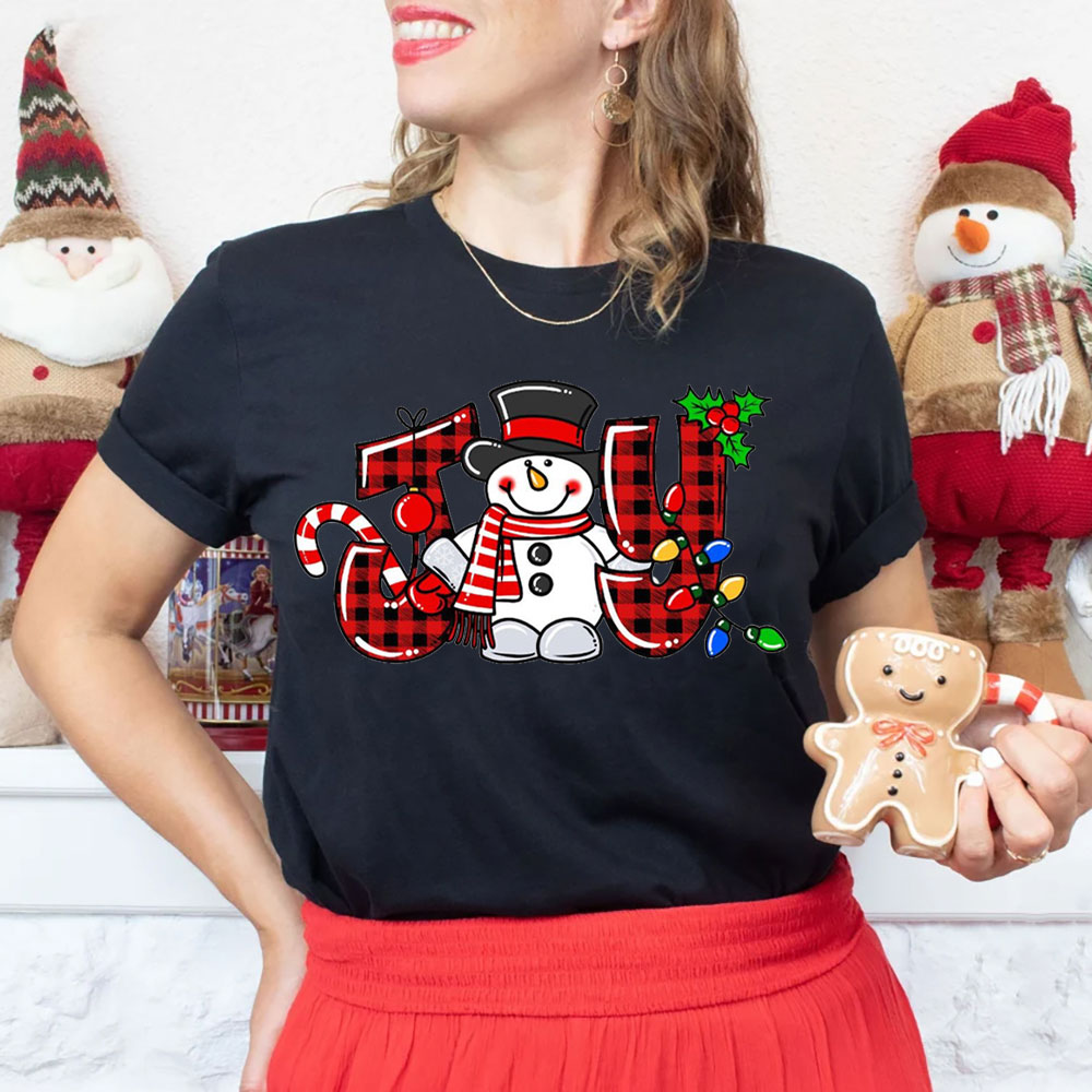 Joyful Snowman Christmas Christian T-Shirt