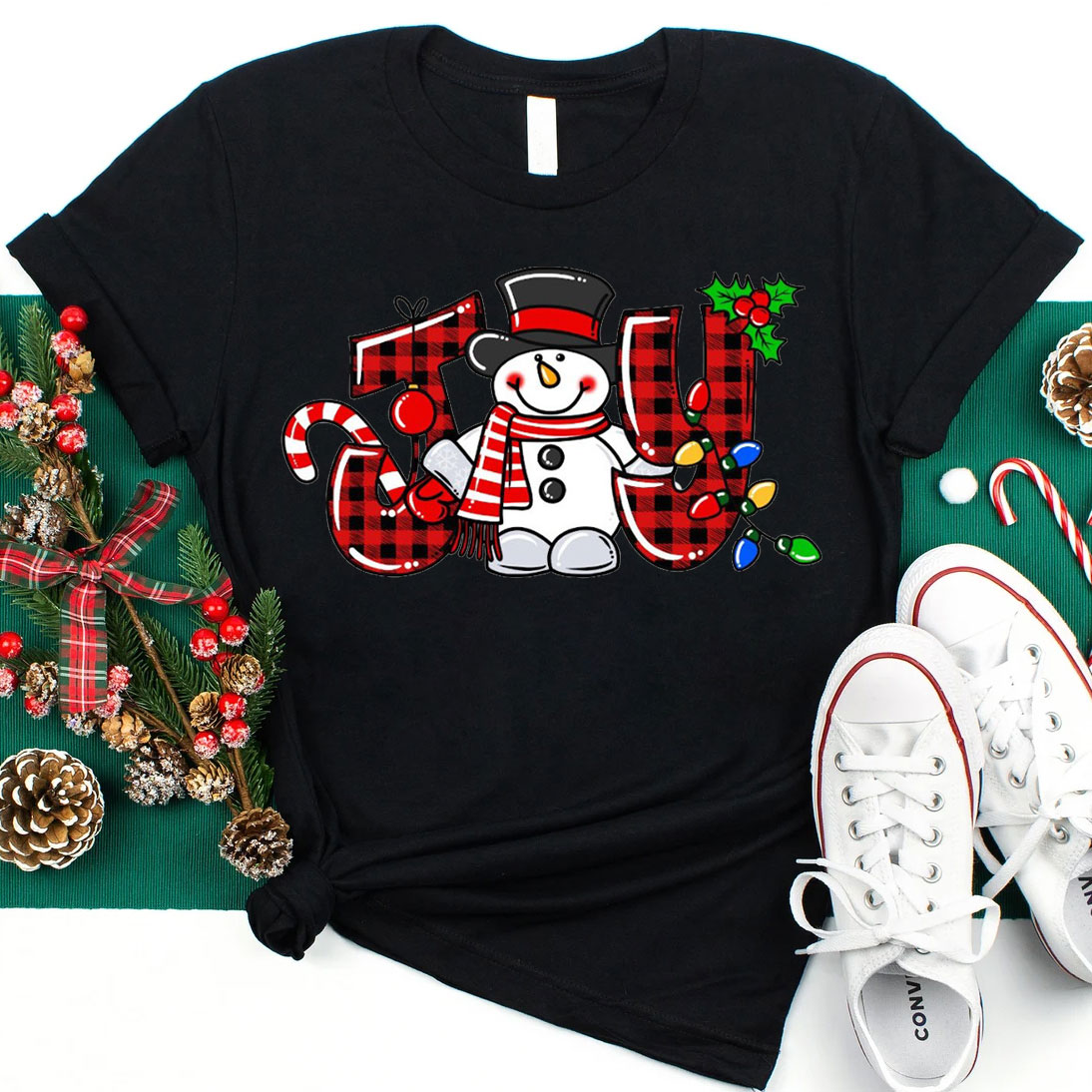 Joyful Snowman Christmas Christian T-Shirt
