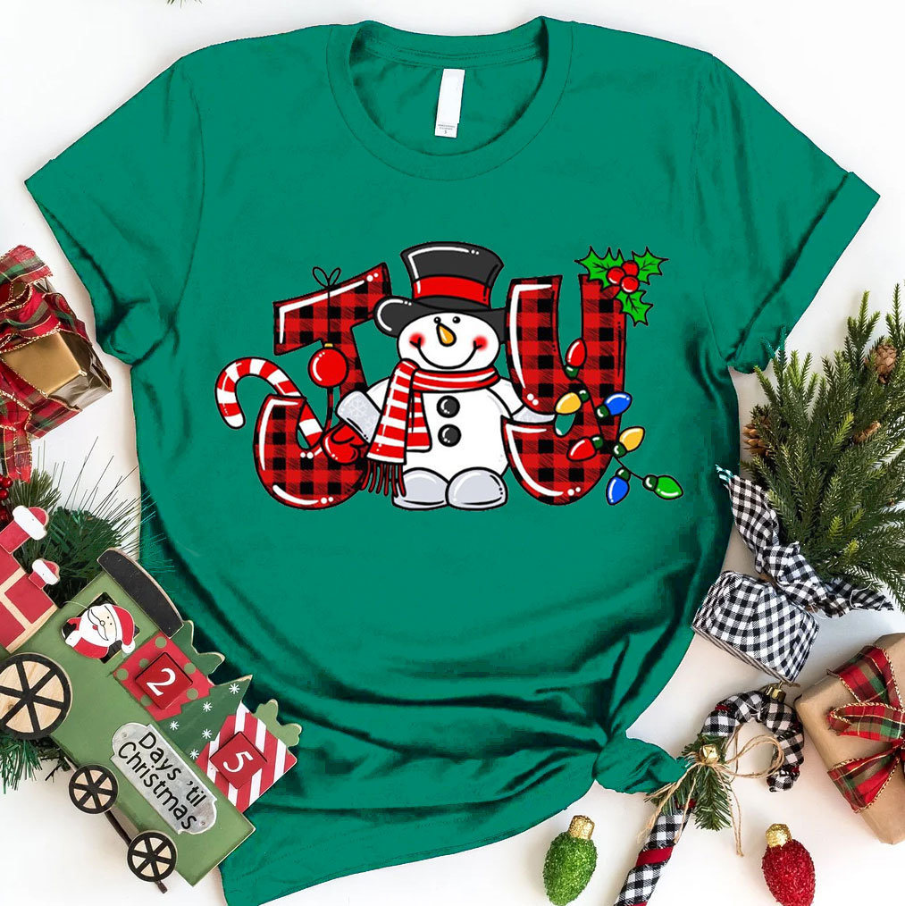 Joyful Snowman Christmas Christian T-Shirt