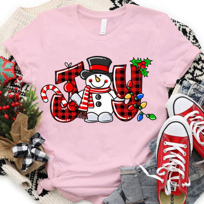 Joyful Snowman Christmas Christian T-Shirt