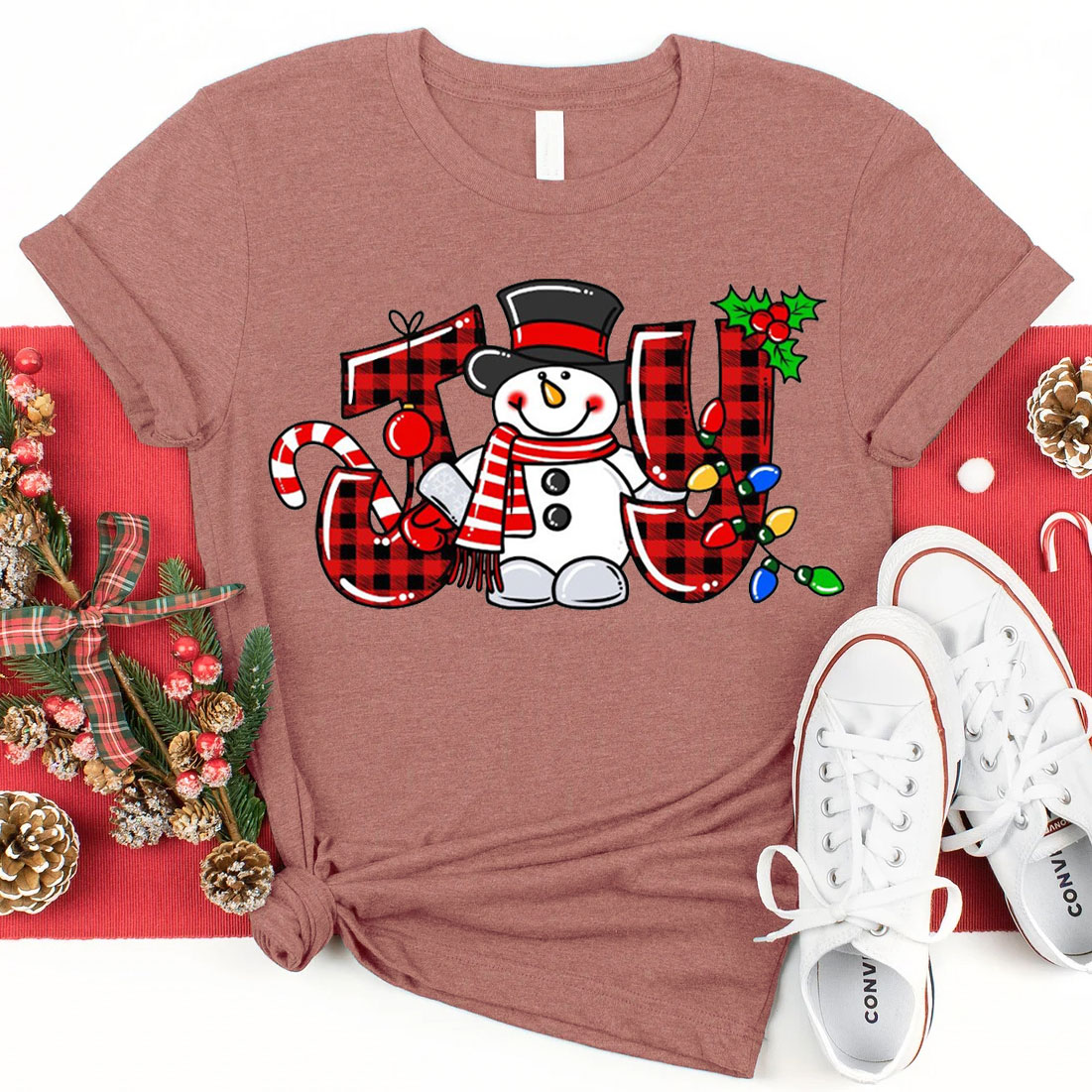 Joyful Snowman Christmas Christian T-Shirt