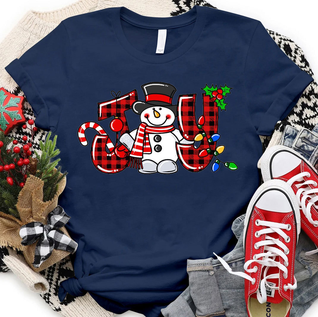 Joyful Snowman Christmas Christian T-Shirt