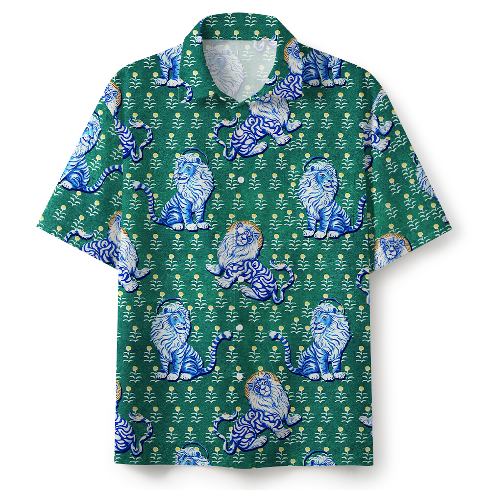 Judah Of Lion Christian Green Hawaiian Shirt 