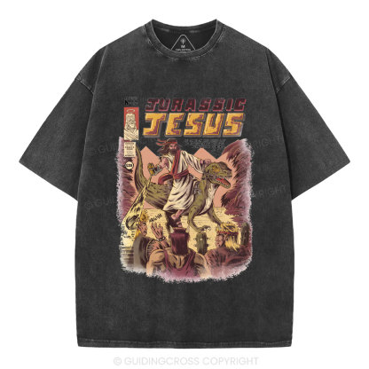 Jurassic Jesus Christian Washed T-Shirt