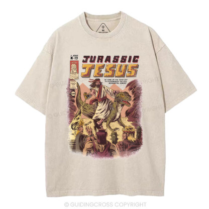 Jurassic Jesus Christian Washed T-Shirt