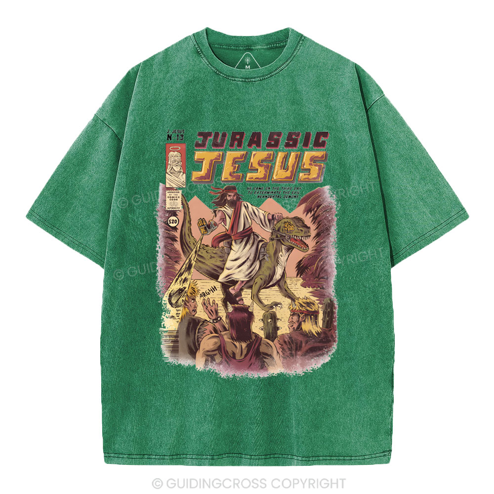 Jurassic Jesus Christian Washed T-Shirt