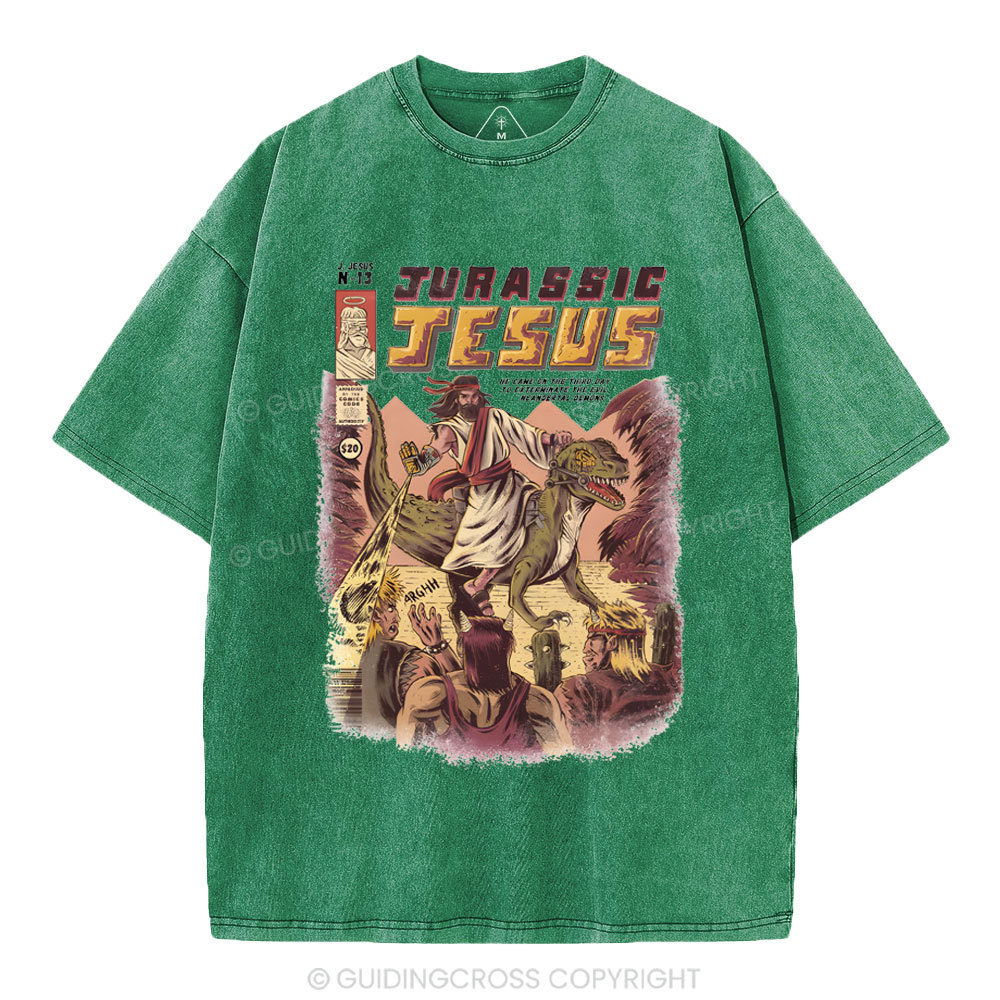 Jurassic Jesus Christian Washed T-Shirt