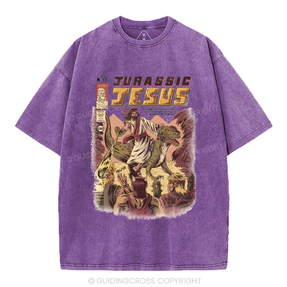 Jurassic Jesus Christian Washed T-Shirt