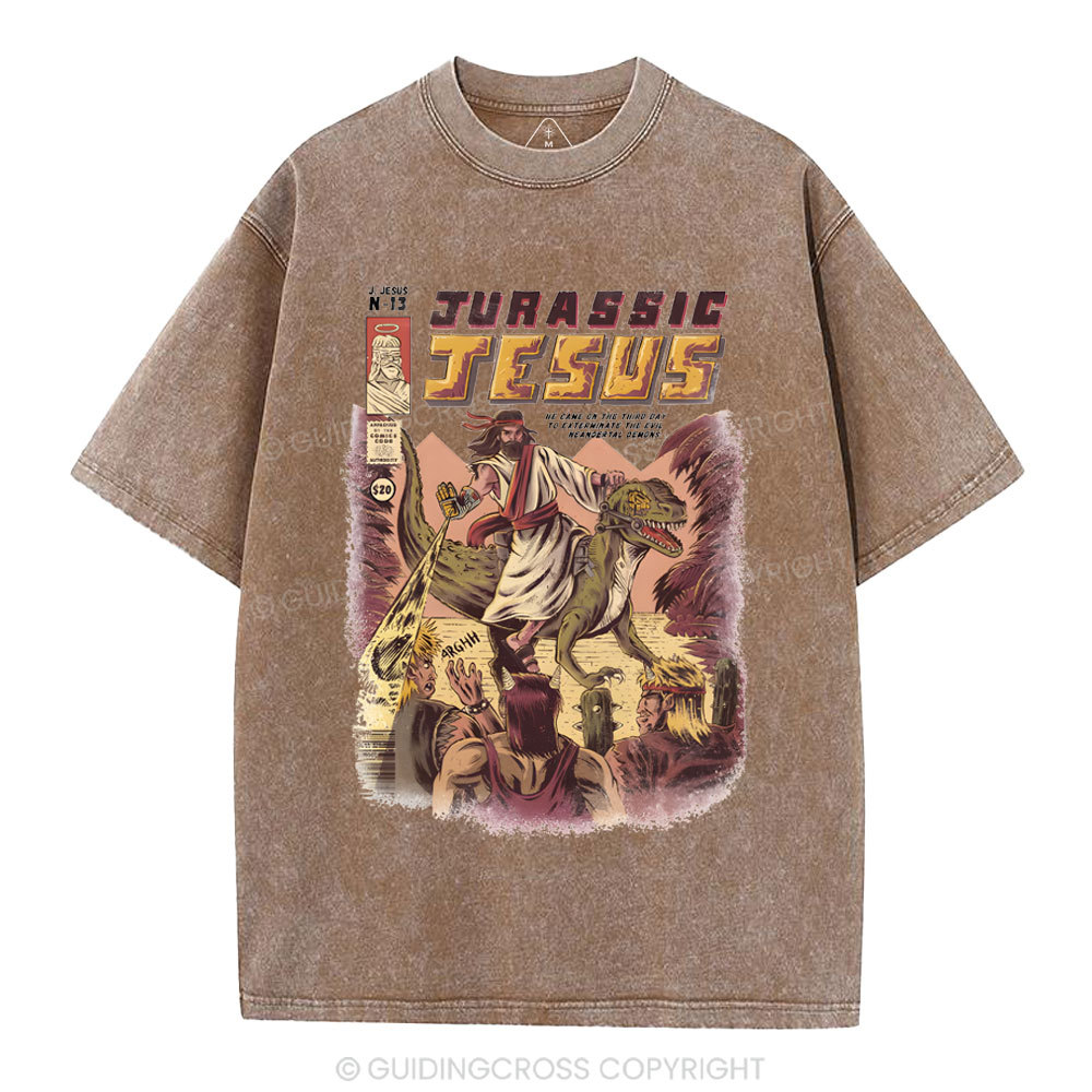 Jurassic Jesus Christian Washed T-Shirt