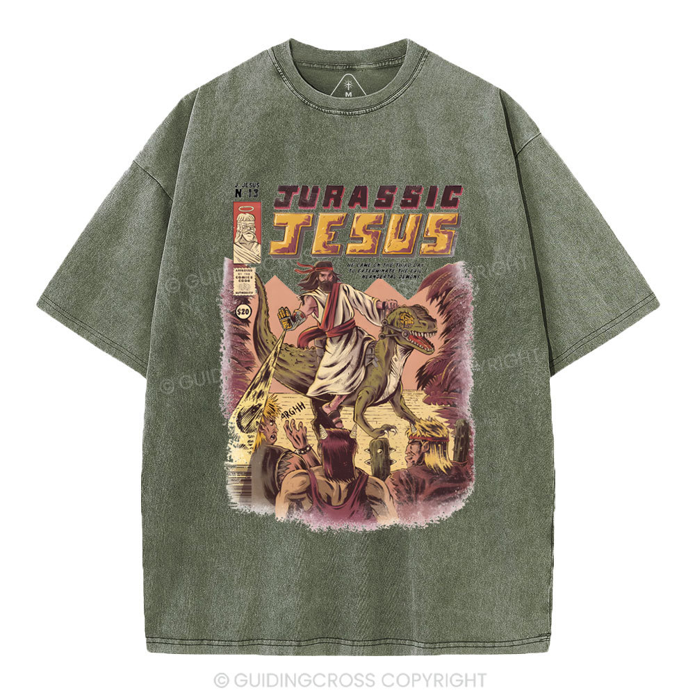 Jurassic Jesus Christian Washed T-Shirt