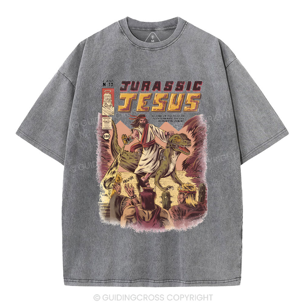 Jurassic Jesus Christian Washed T-Shirt