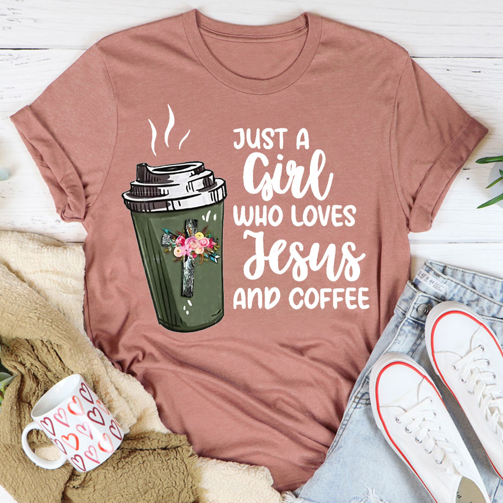 Just A Gift Who Loves Jesus And Coffee Christian T-Shirt
