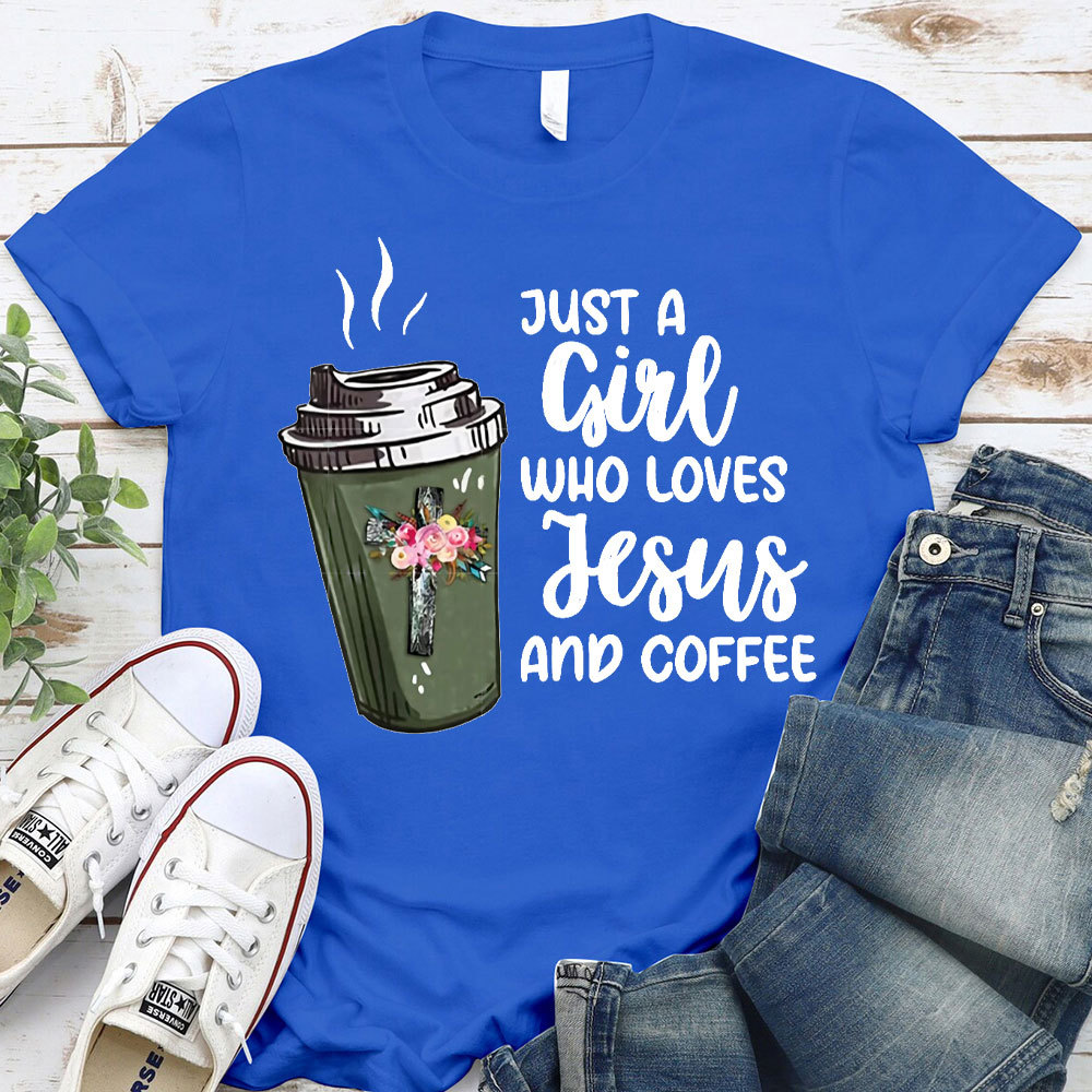 Just A Gift Who Loves Jesus And Coffee Christian T-Shirt