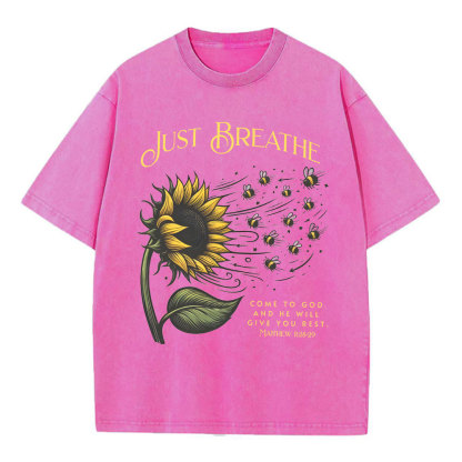 Just Breathe Christian Washed T-Shirt
