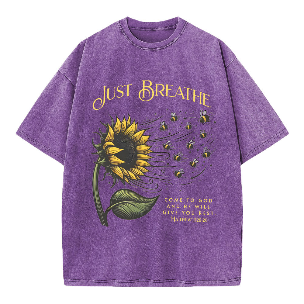 Just Breathe Christian Washed T-Shirt
