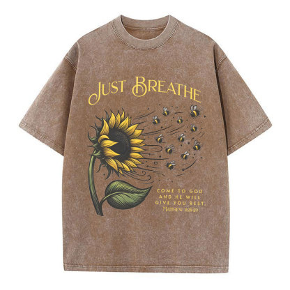 Just Breathe Christian Washed T-Shirt