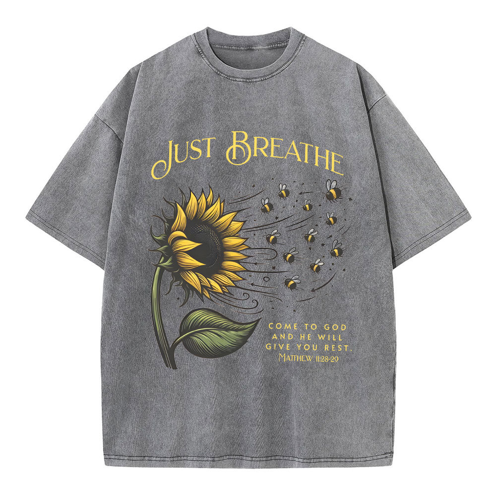 Just Breathe Christian Washed T-Shirt
