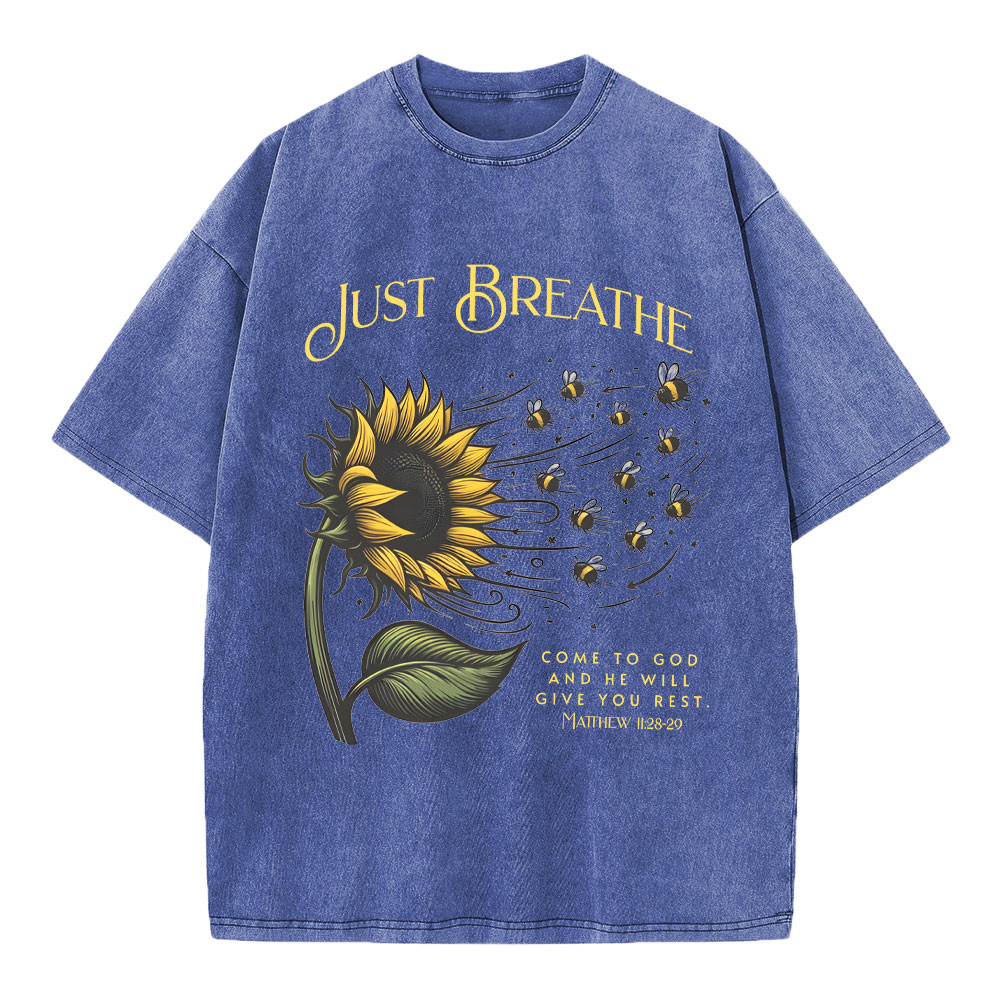 Just Breathe Christian Washed T-Shirt