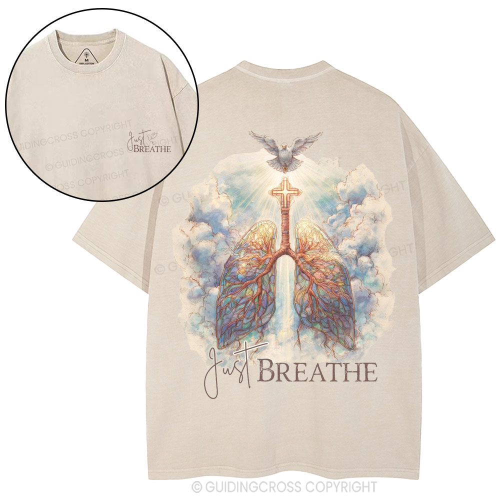 Just Breathe Christian Washed T-Shirt