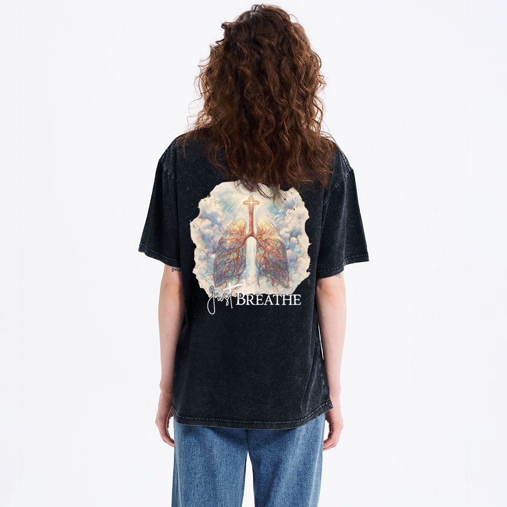 Just Breathe Christian Washed T-Shirt