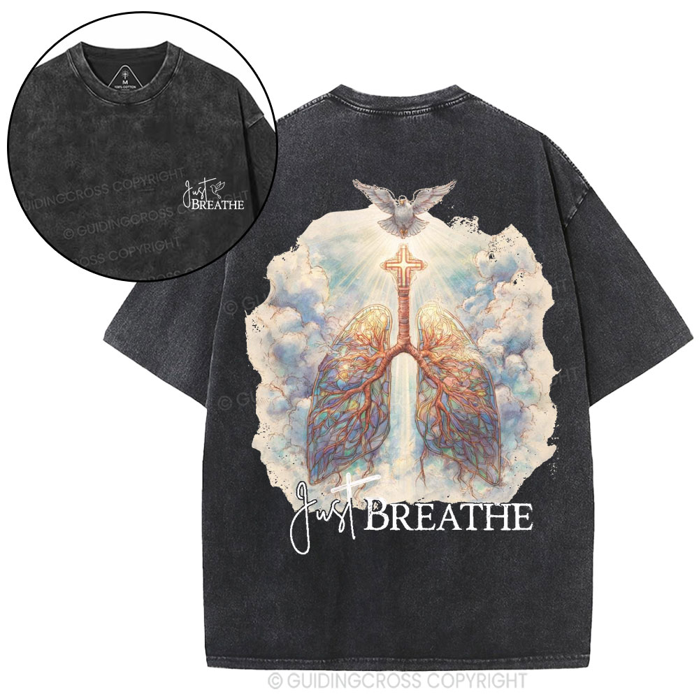 Just Breathe Christian Washed T-Shirt