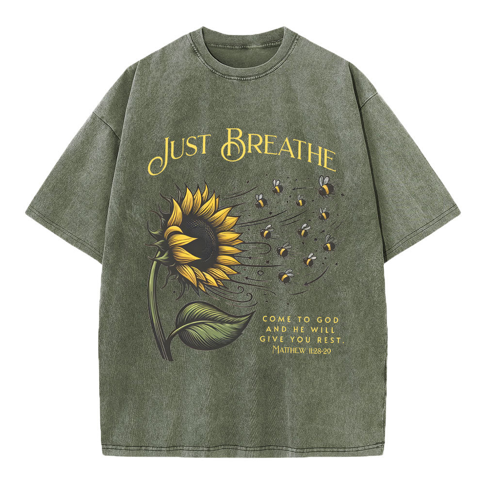 Just Breathe Christian Washed T-Shirt