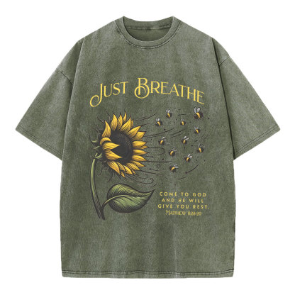 Just Breathe Christian Washed T-Shirt