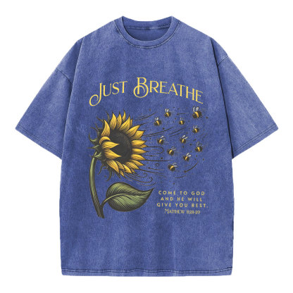 Just Breathe Christian Washed T-Shirt