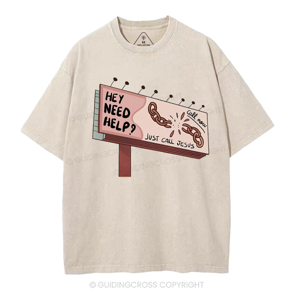Just Call Jesus Christian Washed T-Shirt