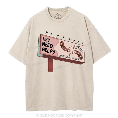 Just Call Jesus Christian Washed T-Shirt