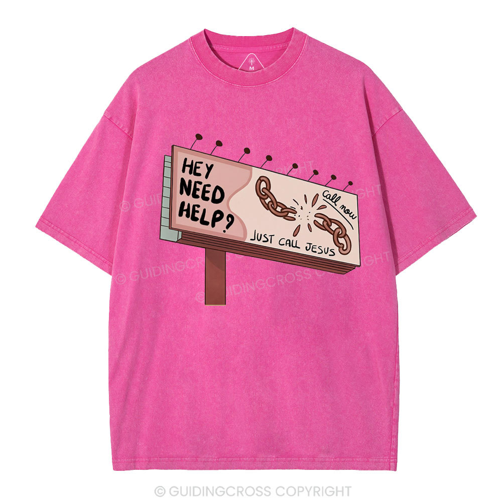 Just Call Jesus Christian Washed T-Shirt