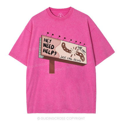 Just Call Jesus Christian Washed T-Shirt