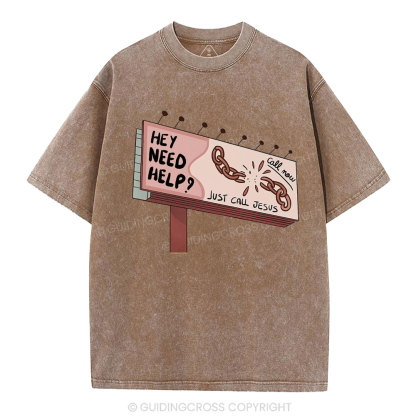 Just Call Jesus Christian Washed T-Shirt