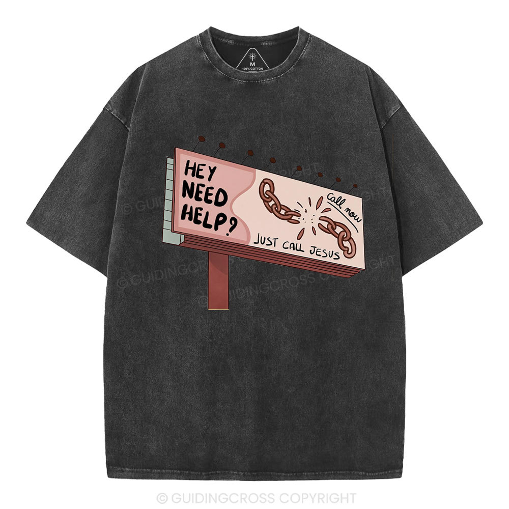 Just Call Jesus Christian Washed T-Shirt