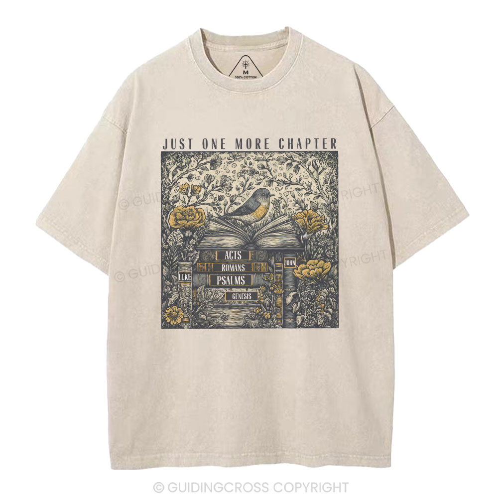 Just One More Chapter Christian Washed T-Shirt