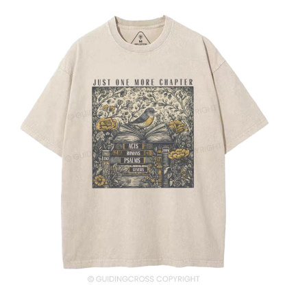 Just One More Chapter Christian Washed T-Shirt