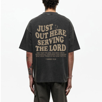 Just Out Here Christian Washed T-Shirt