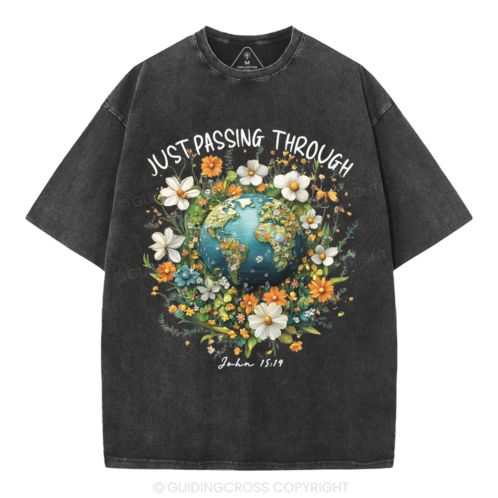 Just Passing Through Christian Washed T-Shirt