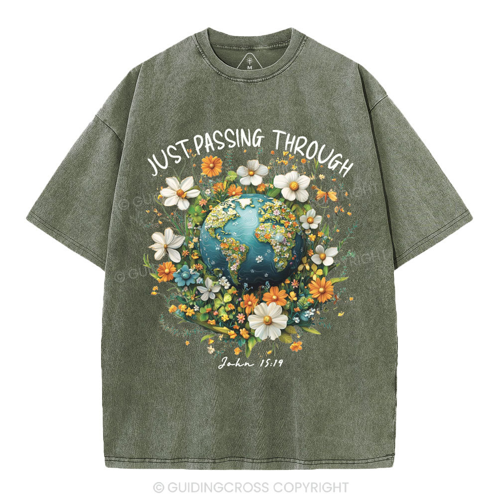 Just Passing Through Christian Washed T-Shirt