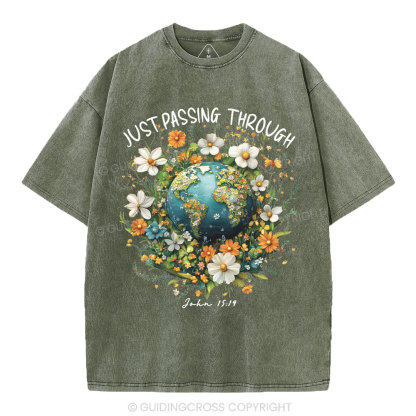 Just Passing Through Christian Washed T-Shirt