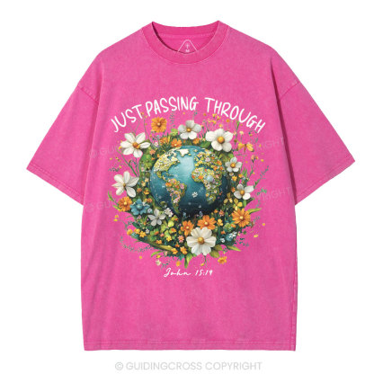Just Passing Through Christian Washed T-Shirt