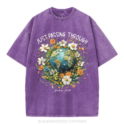 Just Passing Through Christian Washed T-Shirt
