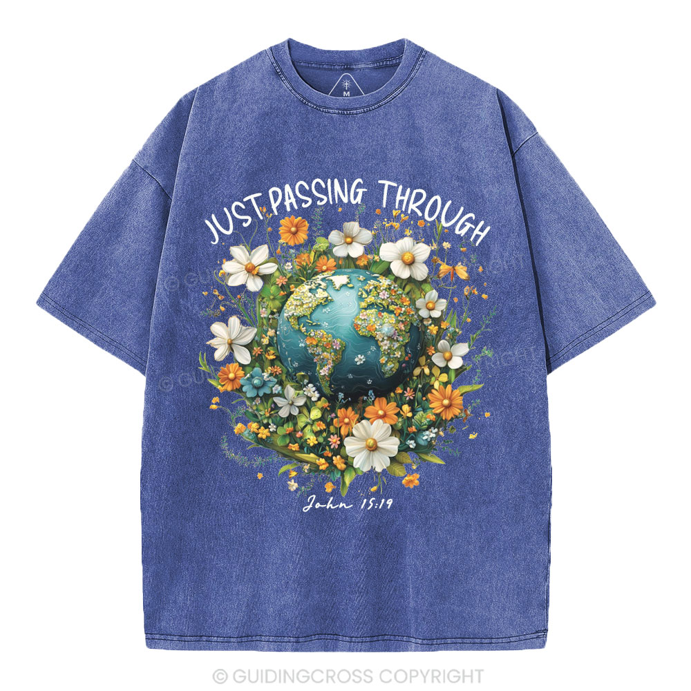 Just Passing Through Christian Washed T-Shirt